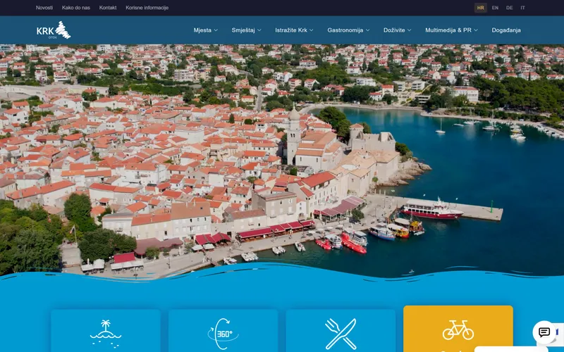 Naslovnica stranice Turistička zajednica otoka Krka